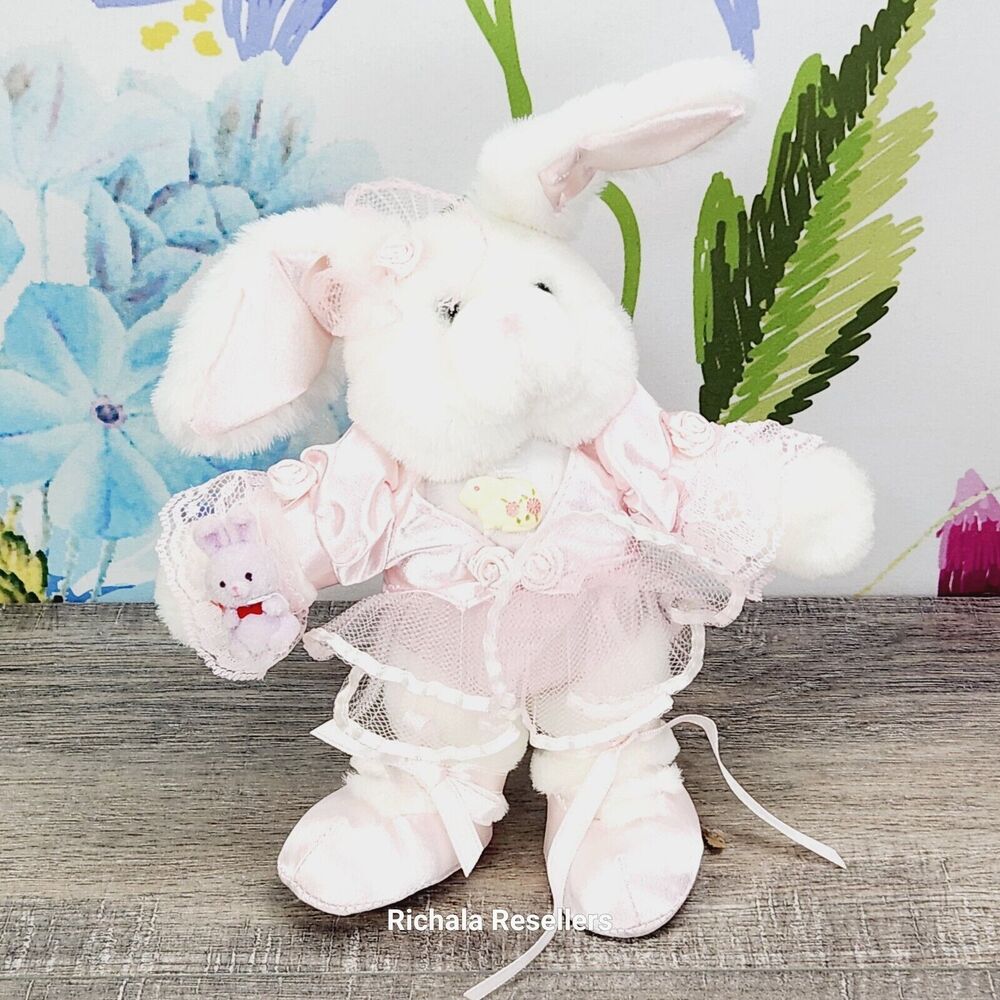 Anco Dancer Bunny Plush 10" Pink Dress Toy Rabbit 1998 Vintage Easter